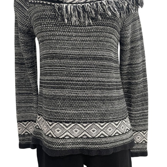 The Limited Fringe Knit Sweater L Boho Aztec Festival Cozy Western Fall Layer‎ - Picture 9 of 9